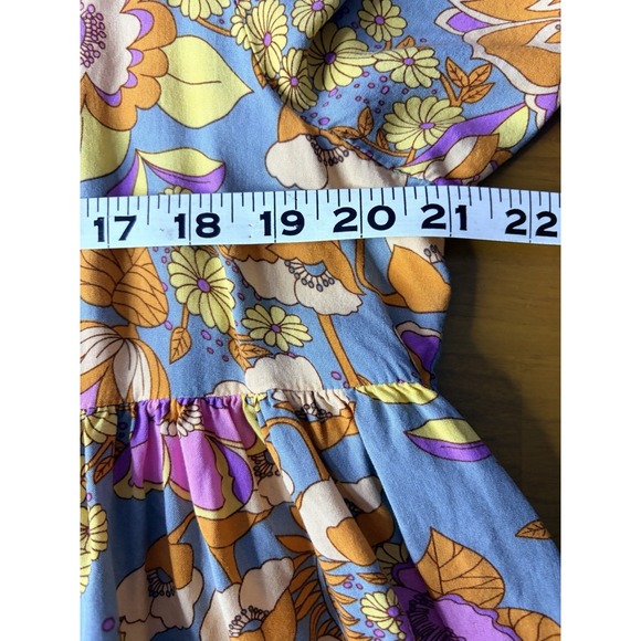 Rustydustty Floral Boho Babydoll Top Women's XL Retro 70s Cottagecore Hippie - Picture 5 of 5